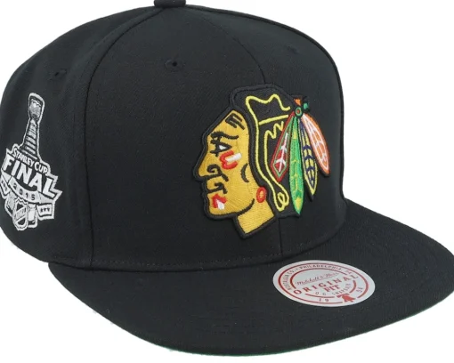 Chicago Blackhawks Top Spot Black Snapback - Mitchell & Ness