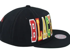 Chicago Blackhawks Varsity Bust Black Snapback - Mitchell & Ness
