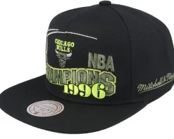 Chicago Bulls 96 Champ Flipside Black Snapback - Mitchell & Ness