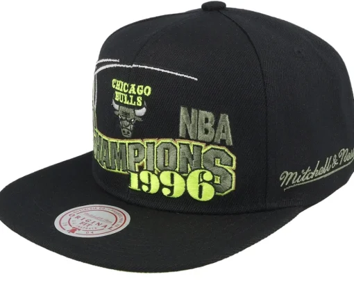 Chicago Bulls 96 Champ Flipside Black Snapback - Mitchell & Ness