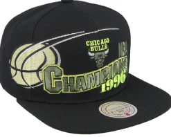 Chicago Bulls 96 Champ Flipside Black Snapback - Mitchell & Ness