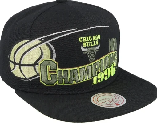 Chicago Bulls 96 Champ Flipside Black Snapback - Mitchell & Ness
