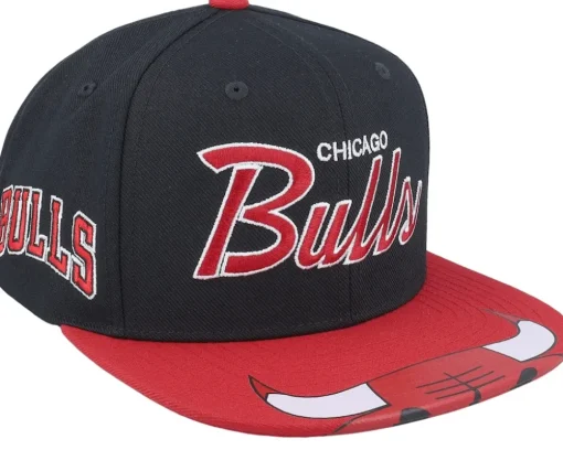 Chicago Bulls Big Mouth Black/Red Snapback - Mitchell & Ness