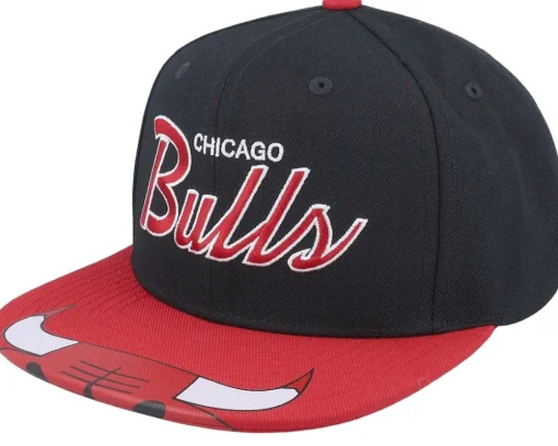 Chicago Bulls Big Mouth Black/Red Snapback - Mitchell & Ness