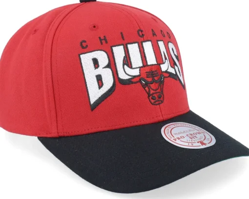 Chicago Bulls Boom Text Pro Red/Black Adjustable - Mitchell & Ness