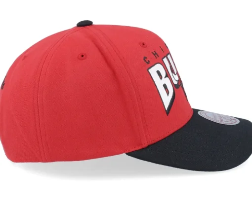 Chicago Bulls Boom Text Pro Red/Black Adjustable - Mitchell & Ness