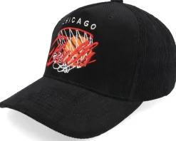 Chicago Bulls Corduroy Net Black A-frame Adjustable - Mitchell & Ness