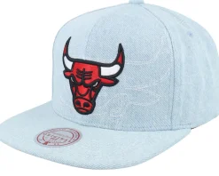 Chicago Bulls Denim Stitcher Light Blue Snapback - Mitchell & Ness