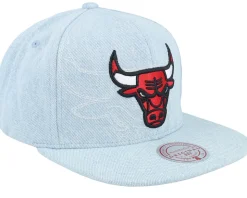 Chicago Bulls Denim Stitcher Light Blue Snapback - Mitchell & Ness