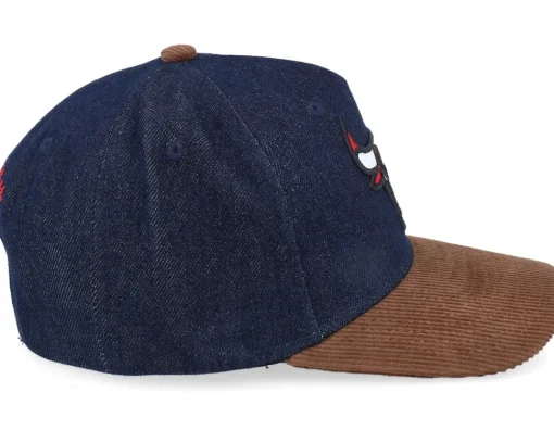 Chicago Bulls D-stressed Pro Dark Navy/Brown Corduroy A-frame Adjustable - Mitchell & Ness