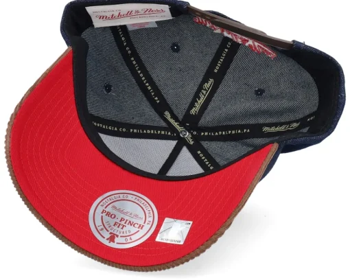 Chicago Bulls D-stressed Pro Dark Navy/Brown Corduroy A-frame Adjustable - Mitchell & Ness