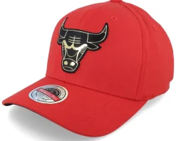 Chicago Bulls Golden Black Stretch Red Adjustable - Mitchell & Ness