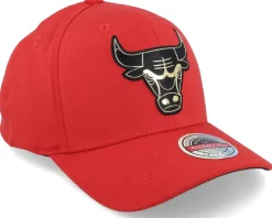 Chicago Bulls Golden Black Stretch Red Adjustable - Mitchell & Ness