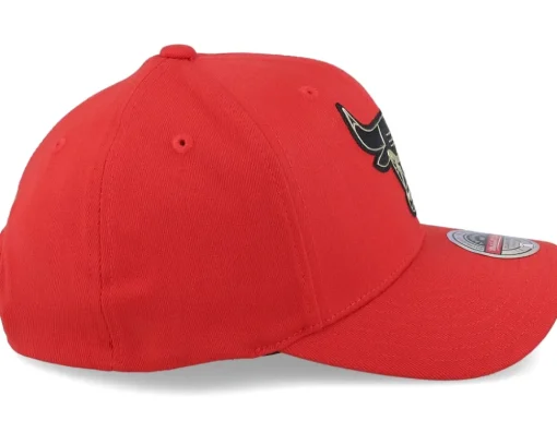 Chicago Bulls Golden Black Stretch Red Adjustable - Mitchell & Ness