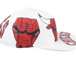 Chicago Bulls In Your Face Deadstock White Snapback - Mitchell & Ness