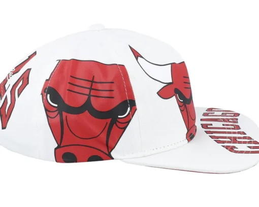 Chicago Bulls In Your Face Deadstock White Snapback - Mitchell & Ness