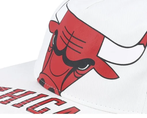 Chicago Bulls In Your Face Deadstock White Snapback - Mitchell & Ness