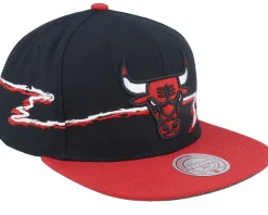 Chicago Bulls Life Line Black/Red Snapback - Mitchell & Ness