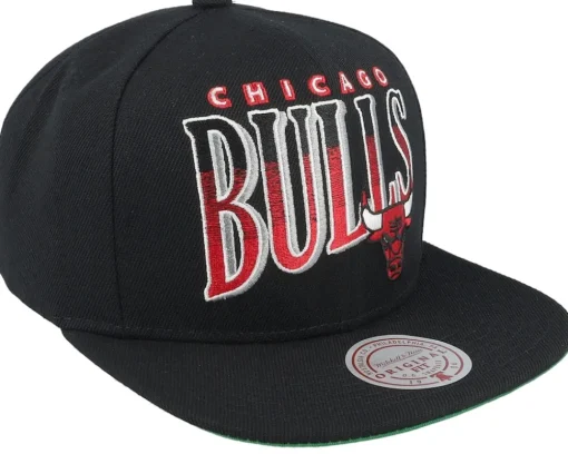 Chicago Bulls Line Work Black Snapback - Mitchell & Ness