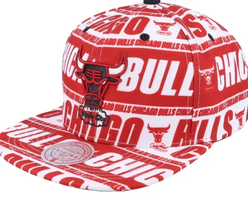 Chicago Bulls Meat Paper Maroon Snapback - Mitchell & Ness