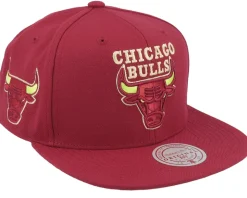 Chicago Bulls Merlot Shine Maroon Snapback - Mitchell & Ness