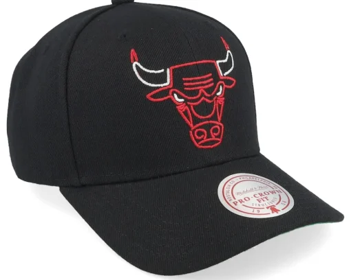 Chicago Bulls Neon Logo Pro Black Adjustable - Mitchell & Ness