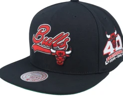 Chicago Bulls Oversweep Black Snapback - Mitchell & Ness