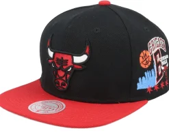 Chicago Bulls Patch Overload Black/Red Snapback - Mitchell & Ness
