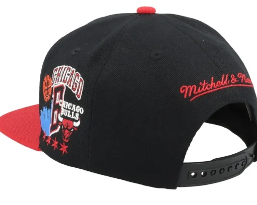 Chicago Bulls Patch Overload Black/Red Snapback - Mitchell & Ness
