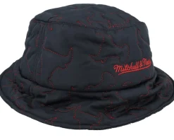 Chicago Bulls Quilted Hat Hwc Black Bucket - Mitchell & Ness