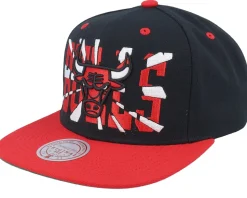 Chicago Bulls Shattered Black/Red Snapback - Mitchell & Ness