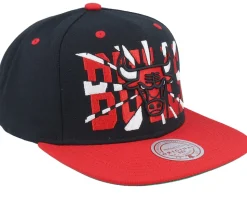 Chicago Bulls Shattered Black/Red Snapback - Mitchell & Ness
