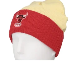 Chicago Bulls Side Patch Knit Off White/Red Cuff - Mitchell & Ness