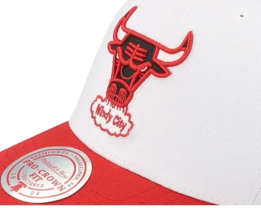 Chicago Bulls Team 2 Tone 2.0 Pro White/Red Adjustable - Mitchell & Ness