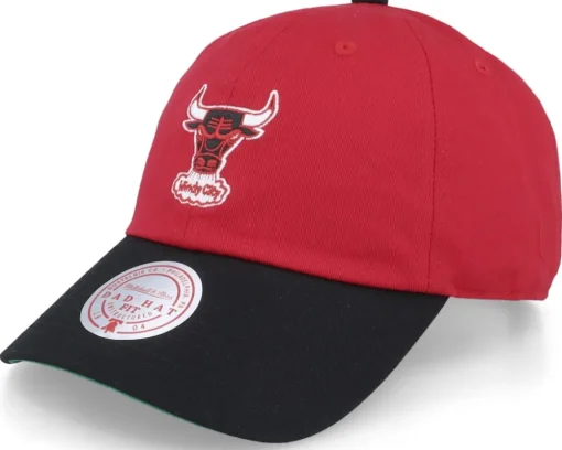 Chicago Bulls Team 2 Tone Red/Black Dad Cap - Mitchell & Ness