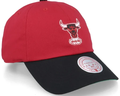 Chicago Bulls Team 2 Tone Red/Black Dad Cap - Mitchell & Ness