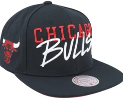 Chicago Bulls Team Tagged Black Snapback - Mitchell & Ness