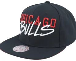 Chicago Bulls Team Tagged Black Snapback - Mitchell & Ness