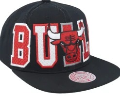 Chicago Bulls Varsity Bust Black Snapback - Mitchell & Ness