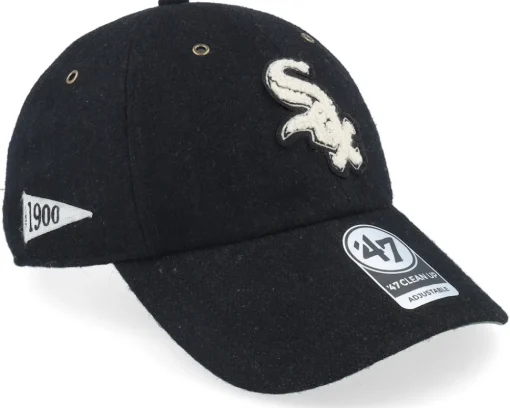 Chicago White Sox Pennant Clean Up Black Dad Cap - 47 Brand