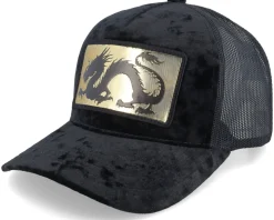 Chinese Dragon Gold Patch Velvet Green/Black - Calza Pennello
