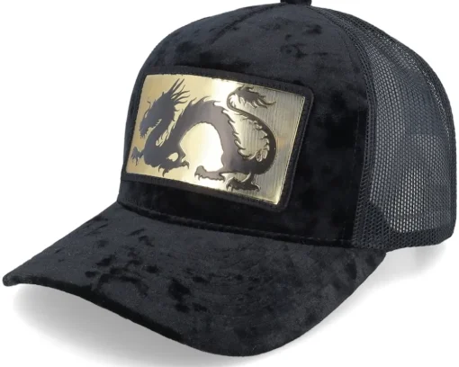 Chinese Dragon Gold Patch Velvet Green/Black - Calza Pennello