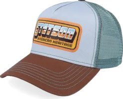 Chrome Brown/Turquoise A-Frame Trucker - Stetson