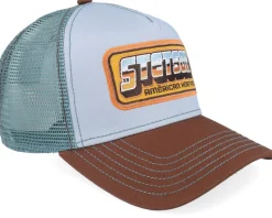 Chrome Brown/Turquoise A-Frame Trucker - Stetson