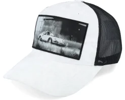 Classic Sportscar White/Black A-frame Trucker - Calza Pennello