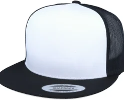 Classic White/Black A-Frame Trucker Snapback - Yupoong