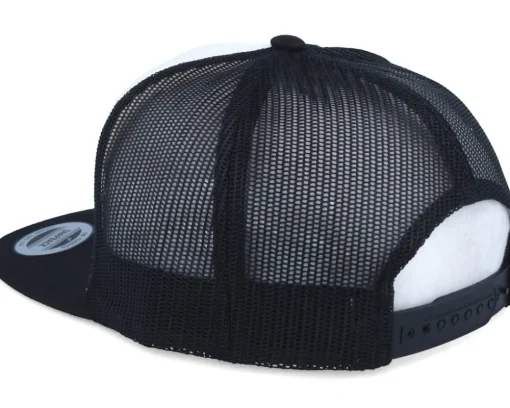Classic White/Black A-Frame Trucker Snapback - Yupoong