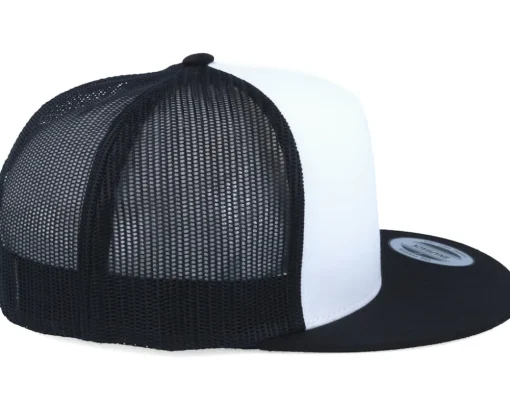 Classic White/Black A-Frame Trucker Snapback - Yupoong