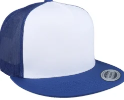 Classic White/Royal A-Frame Trucker Snapback - Yupoong