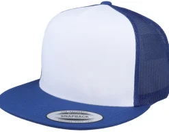 Classic White/Royal A-Frame Trucker Snapback - Yupoong